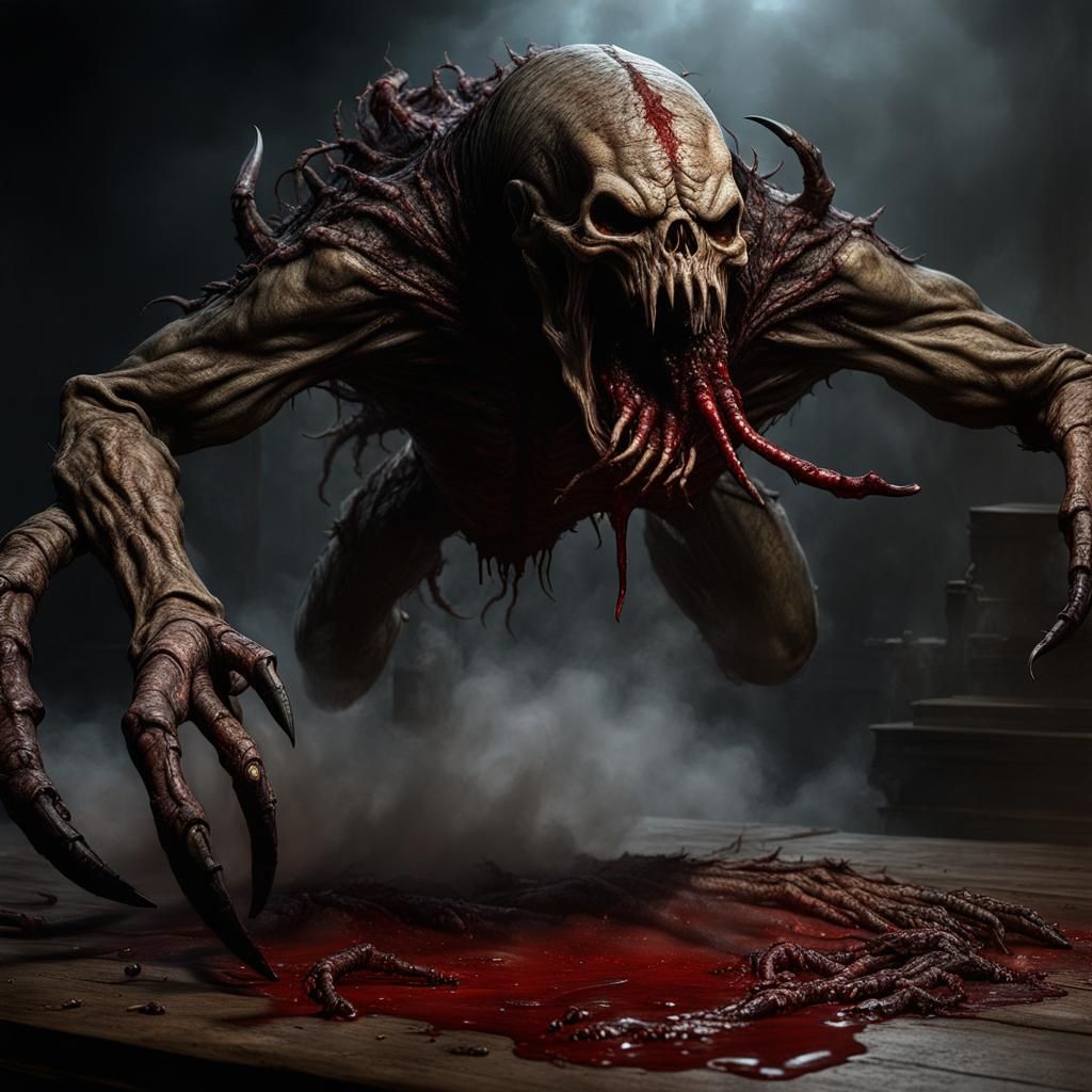 Decaying Horror Levitates in Dark Fantasy Art