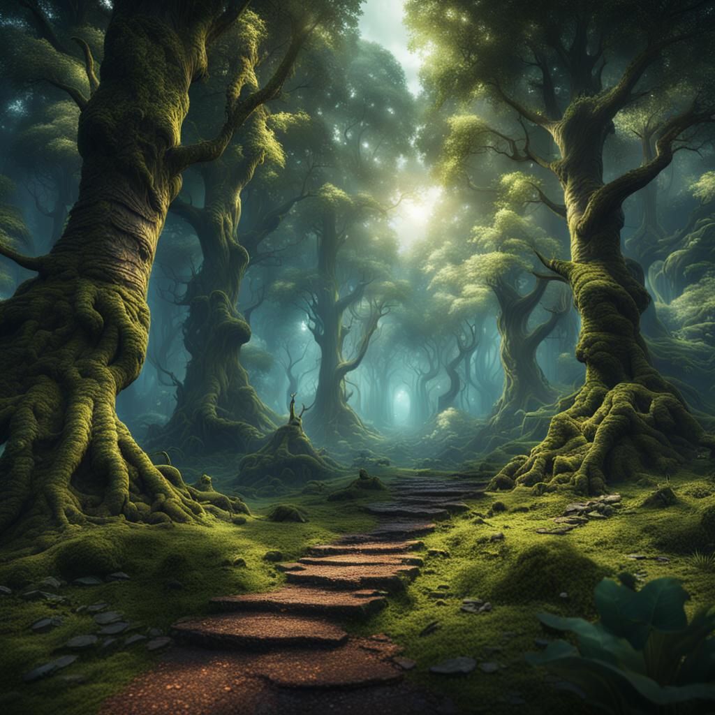 Beautiful Forest Matte Painting in 8K