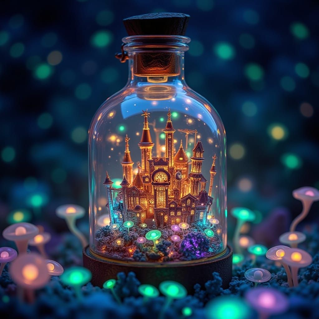 Golden City in a Bottle, Bioluminescent Ocean