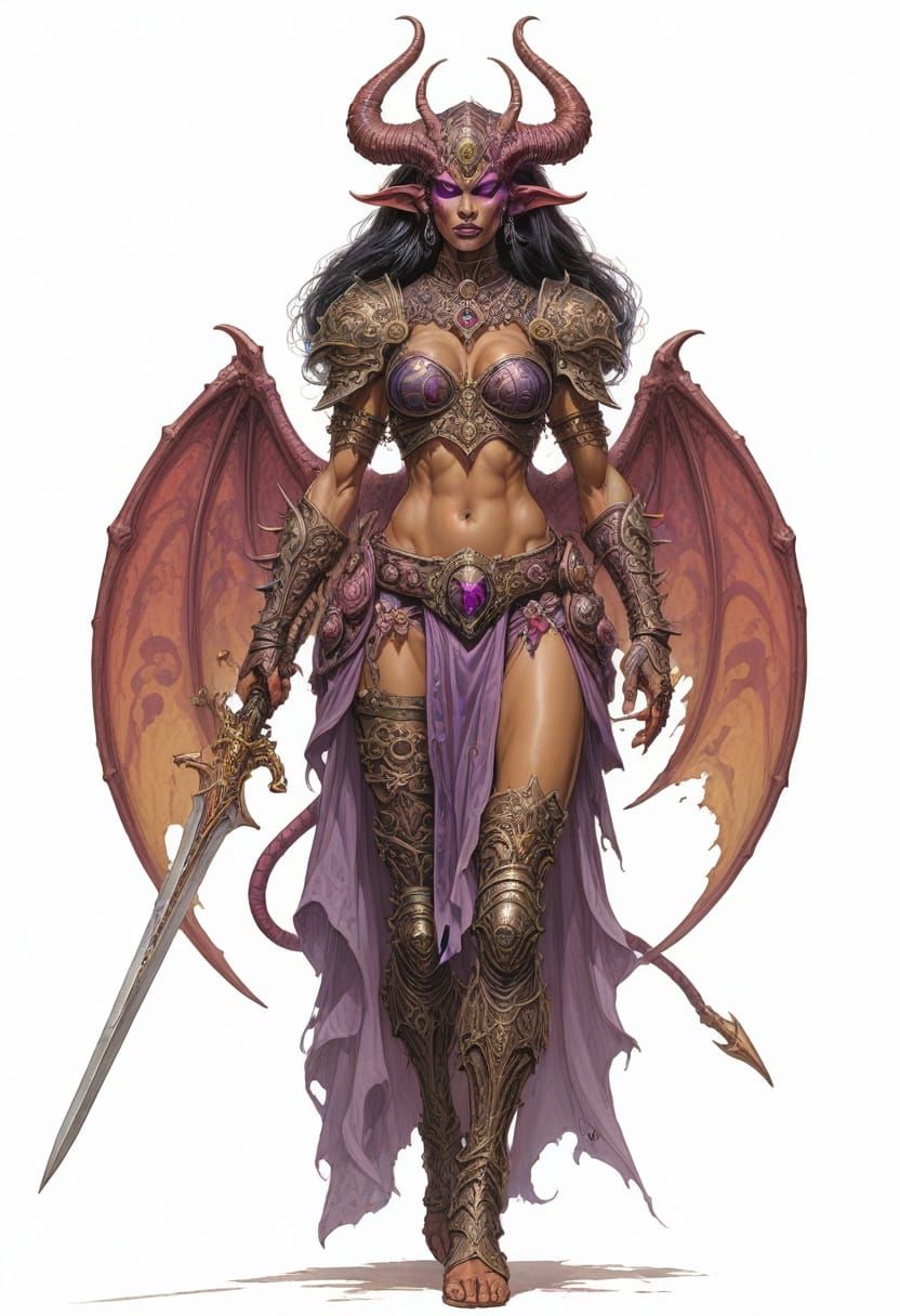 Daemonette of Slaanesh in Boris Vallejo Style