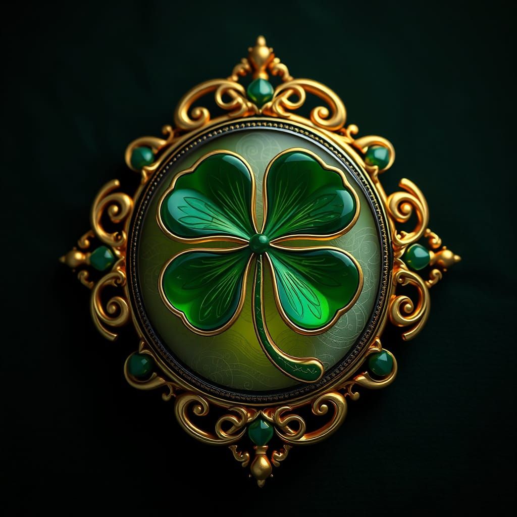 Luxurious Dark Fantasy Brooch in 8k Resolution, with Intrica...