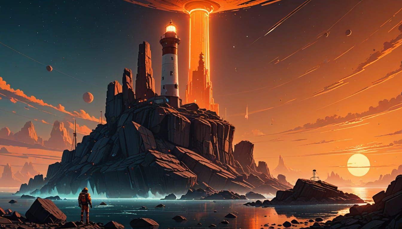 Sci-Fi Lighthouse Emits Light Across Space