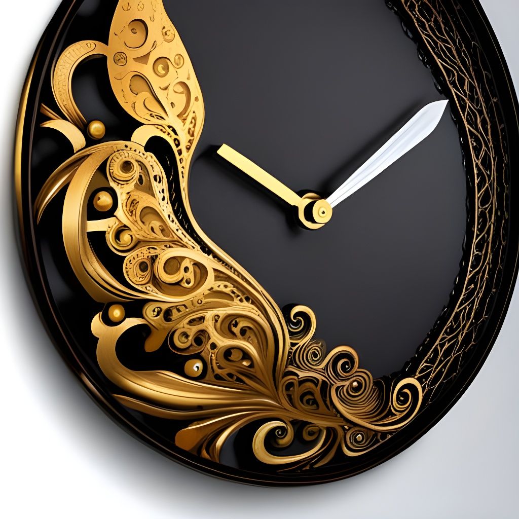 Golden Butterfly Clock in Steampunk Style