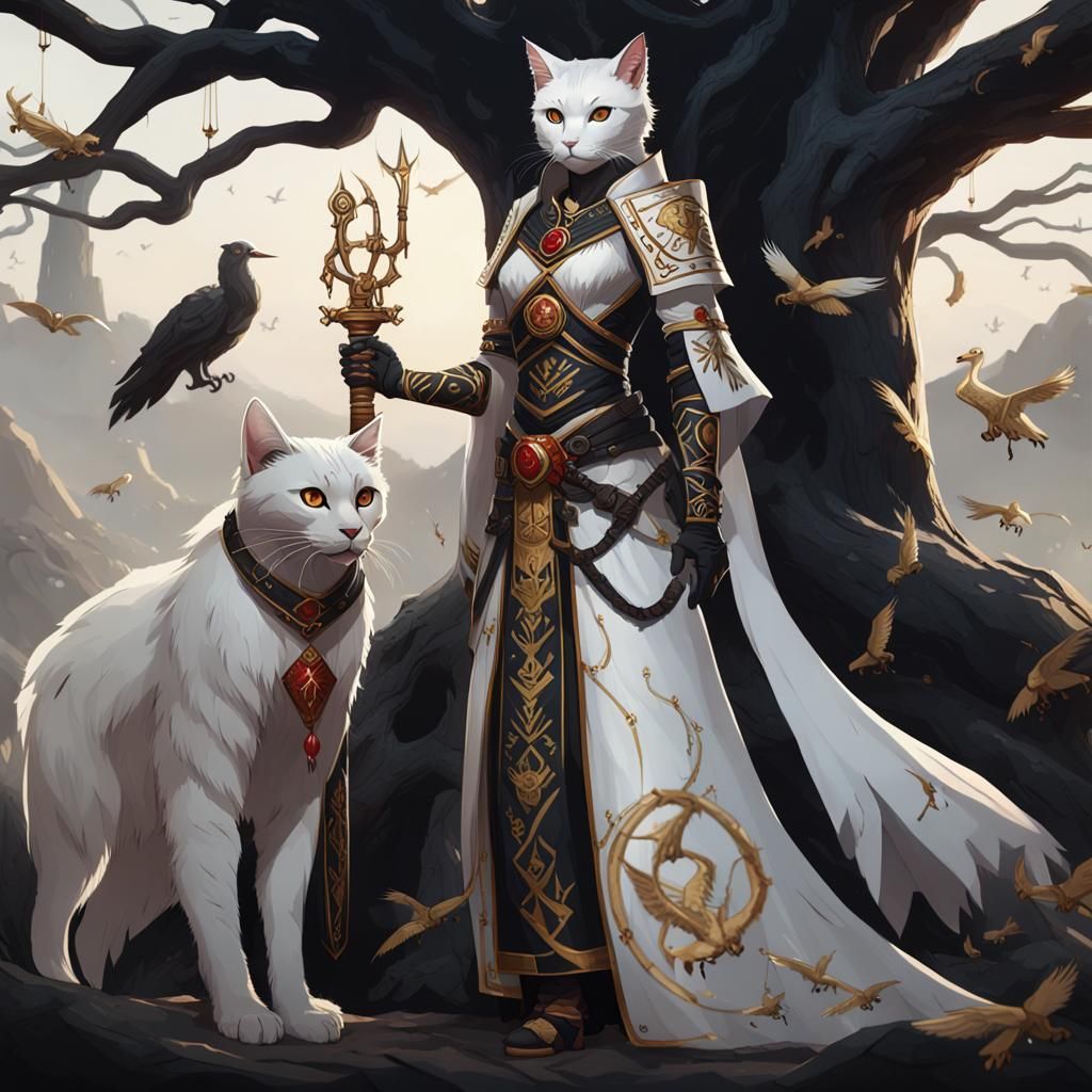 Catfolk Portrait in Dark Fantasy Style