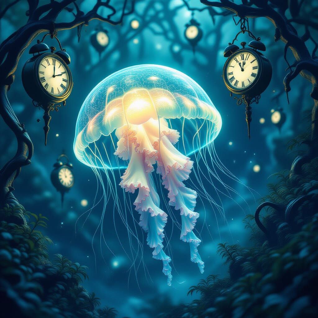 Ethereal Jellyfish in a Salvador Dali Dreamscape