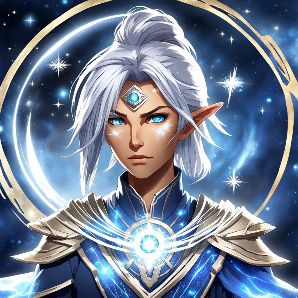 Celestial Mage Astrid Starweaver Digital Art