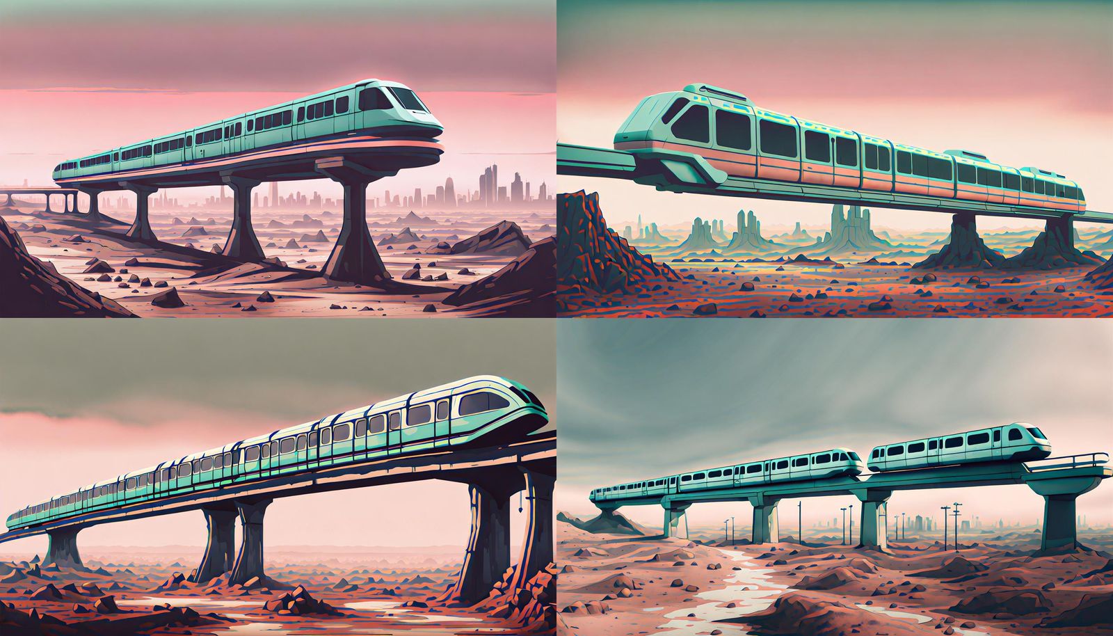 Monorail Journey Through a Dystopian Wasteland