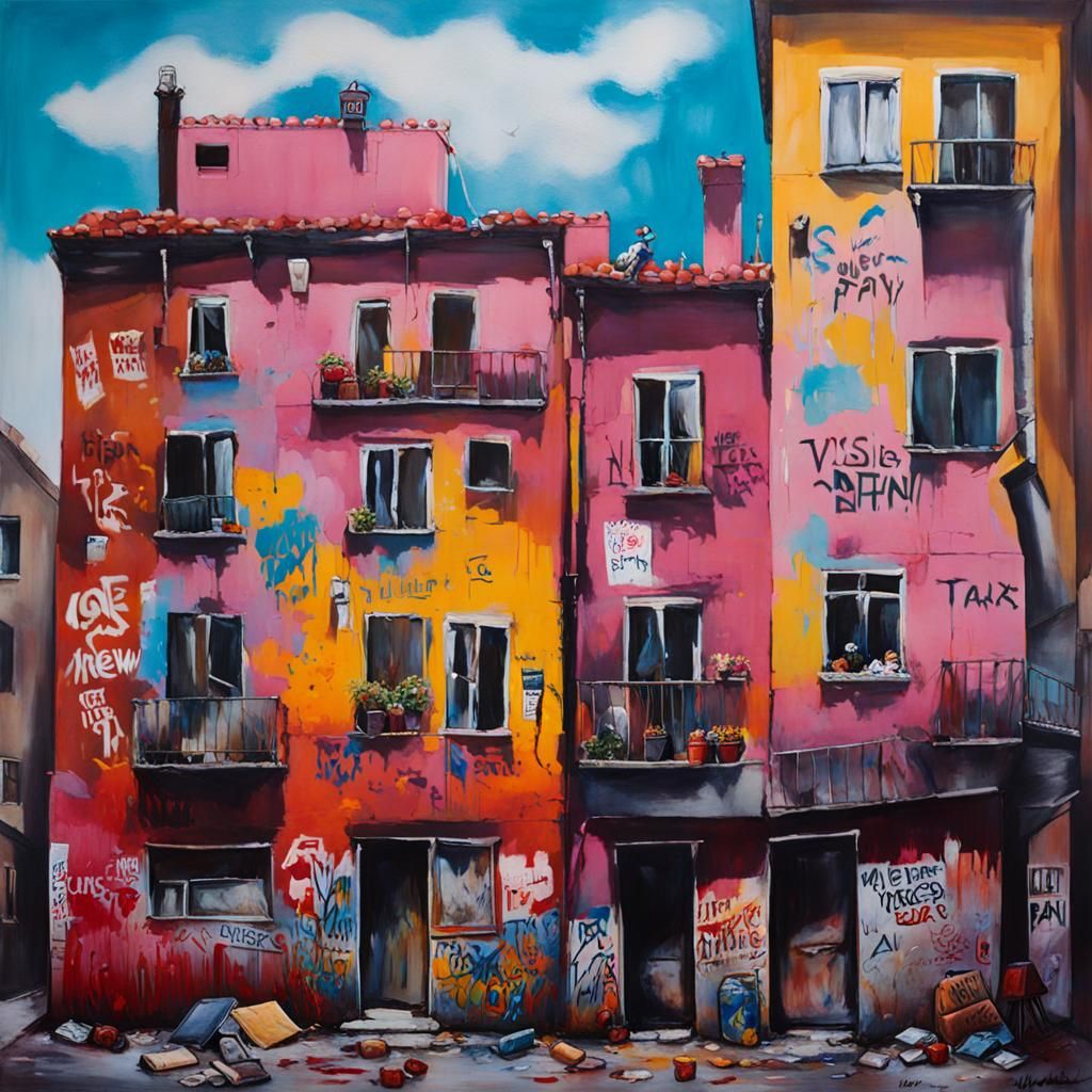 Fantasycore Portrait with Cherry Blossoms in Digital Waterco...