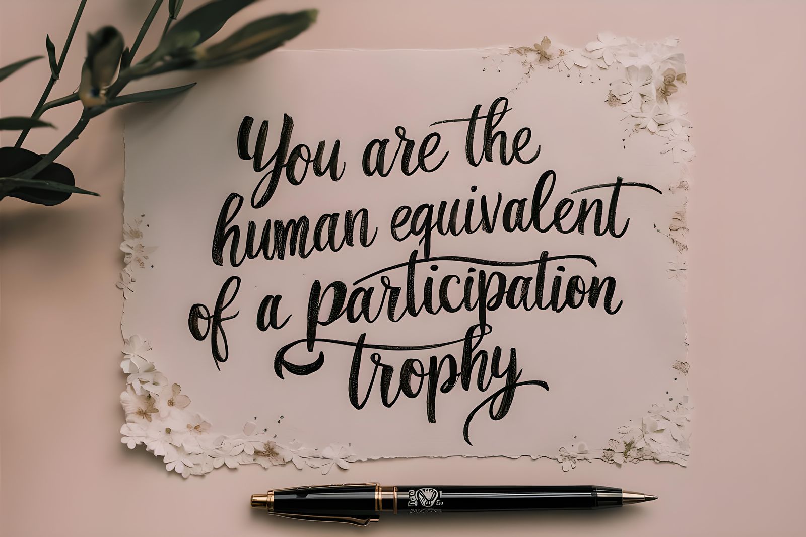 Inspirational Quote on Decorative Paper