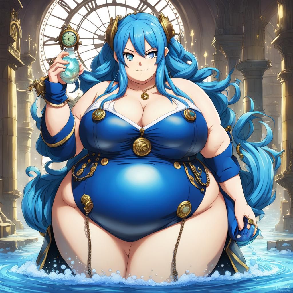 Obese Juvia Lockser in Steampunk Anime Style