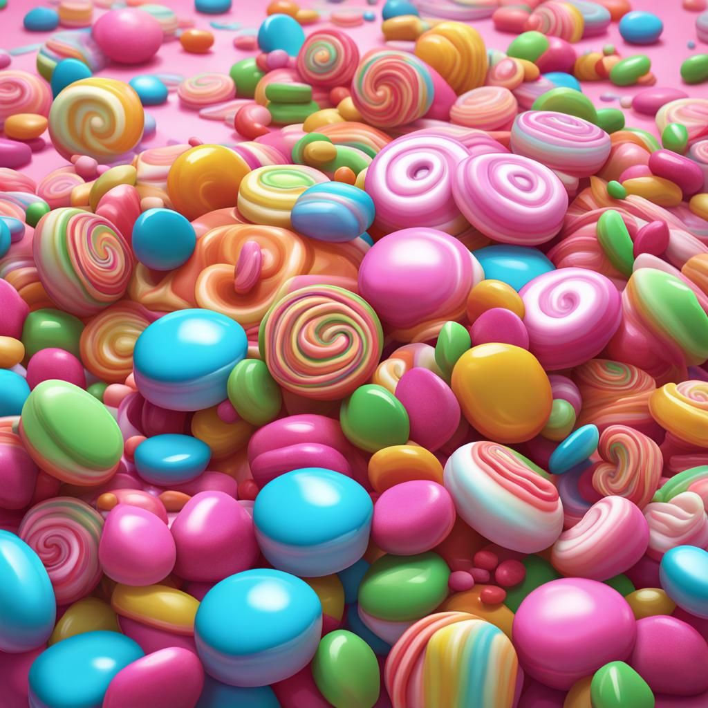 Colorful Crazy Diamond in Candy Art Style