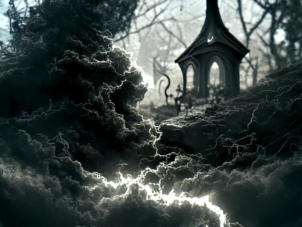 Eerie Stormy Night: A Paranormal 1800s Photograph