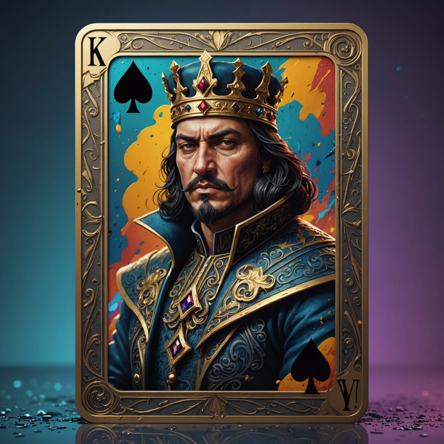 A synthography style Fantasy  King of Spades
