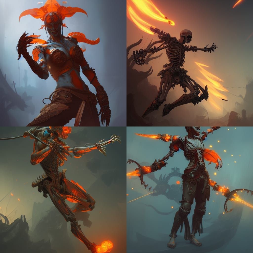 Six-Armed Skeleton Fighter Concept Art