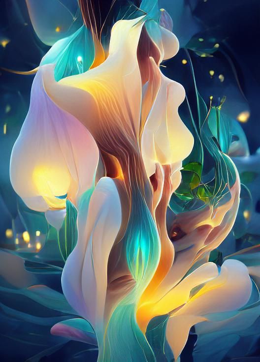 Luminescent Calla Lily Bouquet in Sci-Fi Style