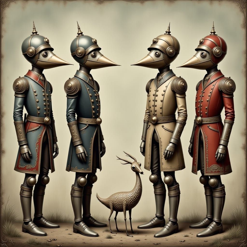 Silly Surreal Vintage French Armored Soldiers in Dieselpunk ...