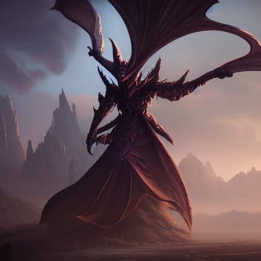 Dragon Knight in Shadow Cloak: Fantasy Concept Art