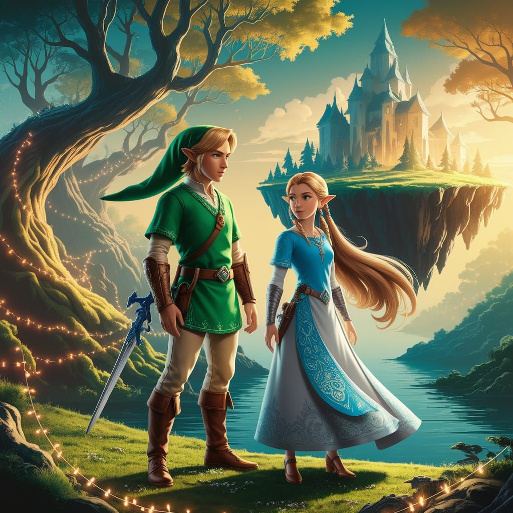 Link and Zelda in Enchanted Forest