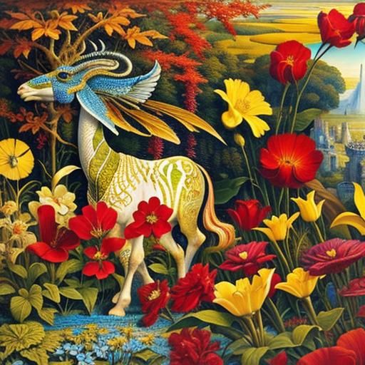 Mythical Landscape in Victorian Fairy Painting Style