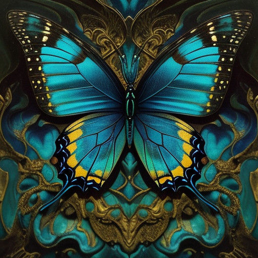 Ethereal Butterfly in Surreal Peacock Feather Wings