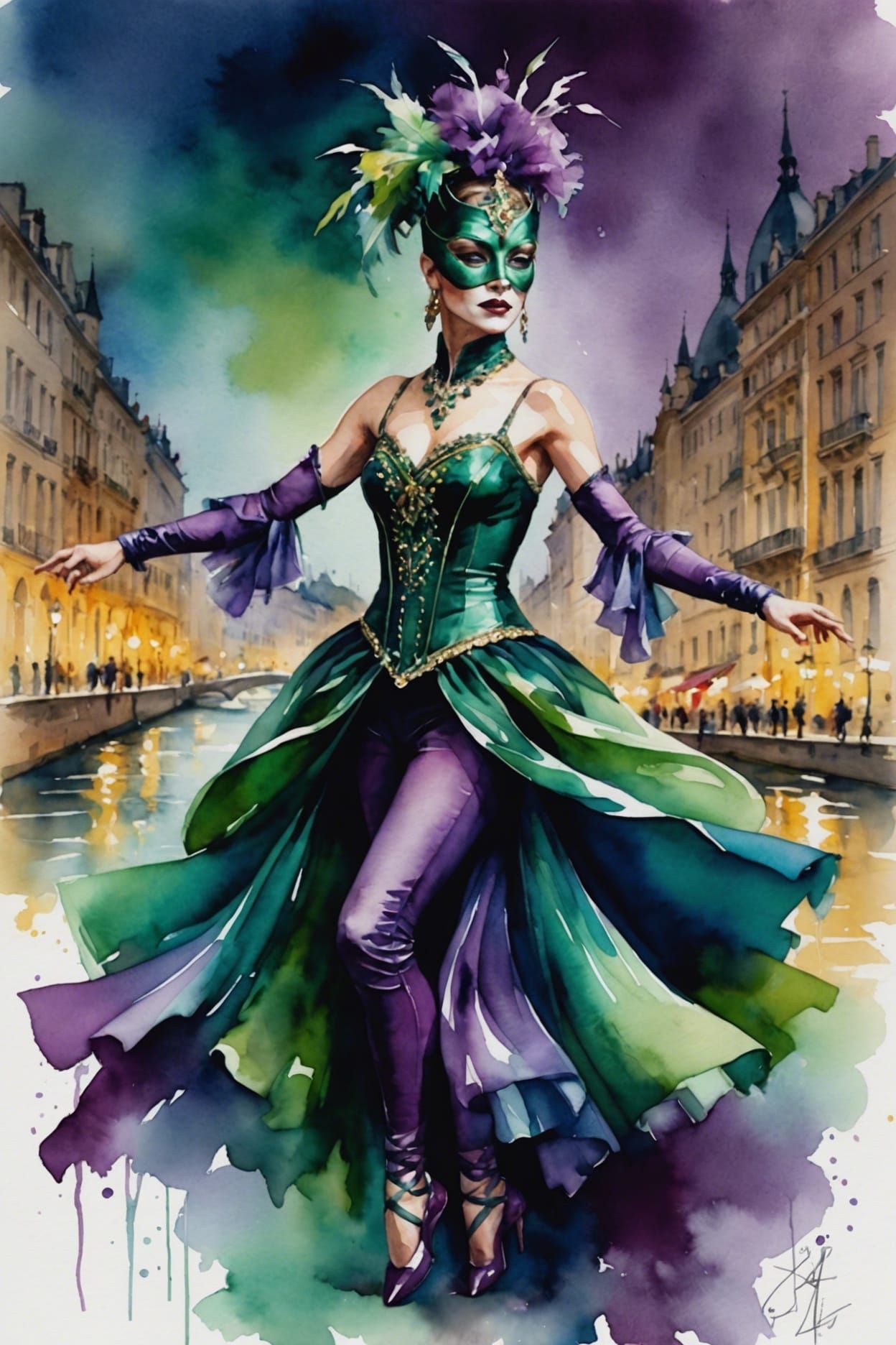 Masked Dancer's Solitary Joy in Paris