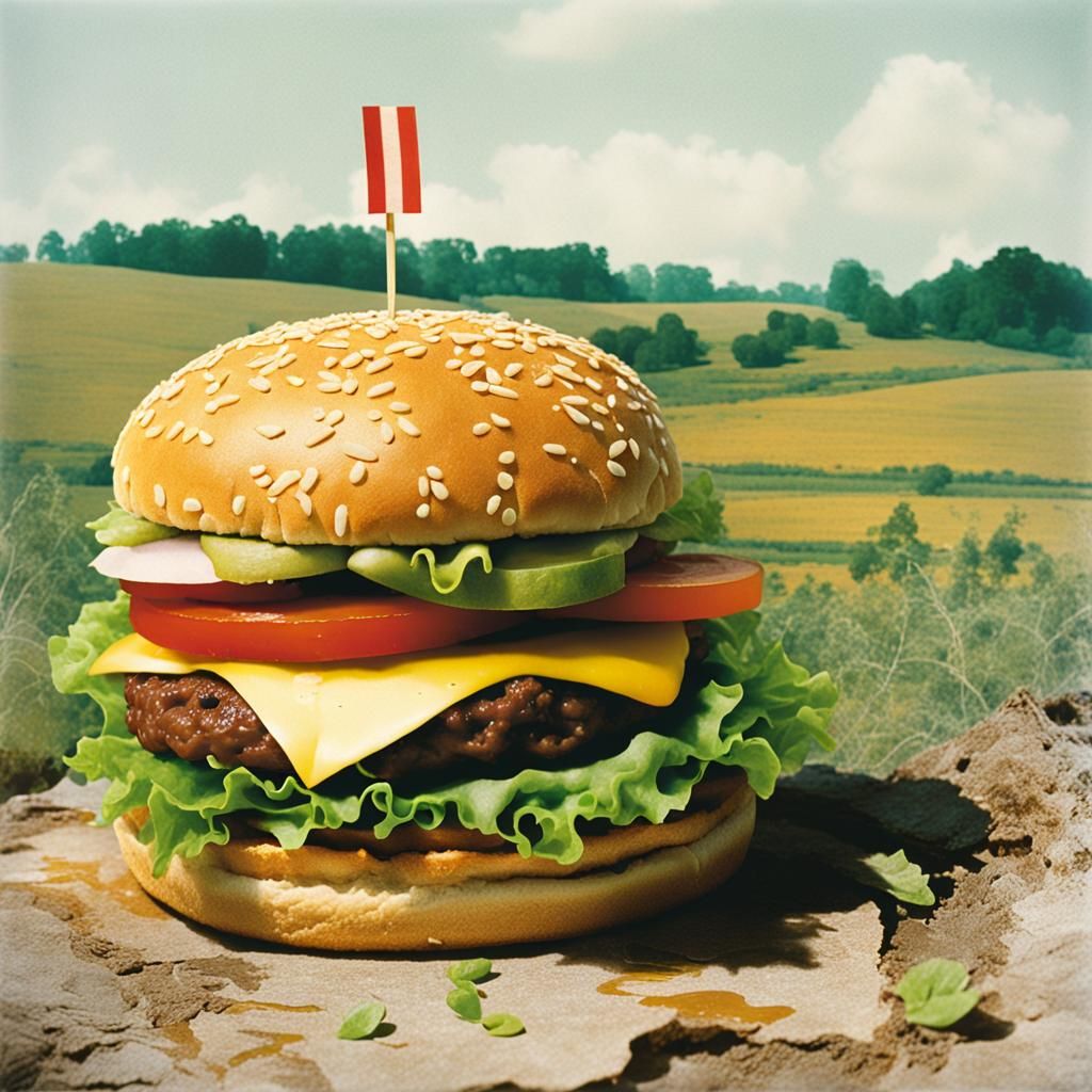 Hamburger as Neo-Pop Collage Art