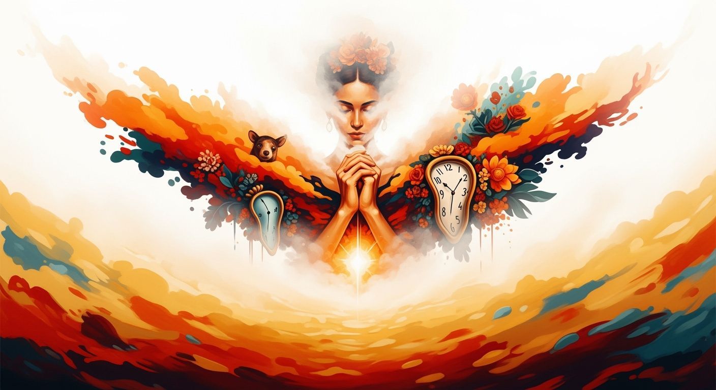 Ethereal Woman Emerging from Abstract Mist