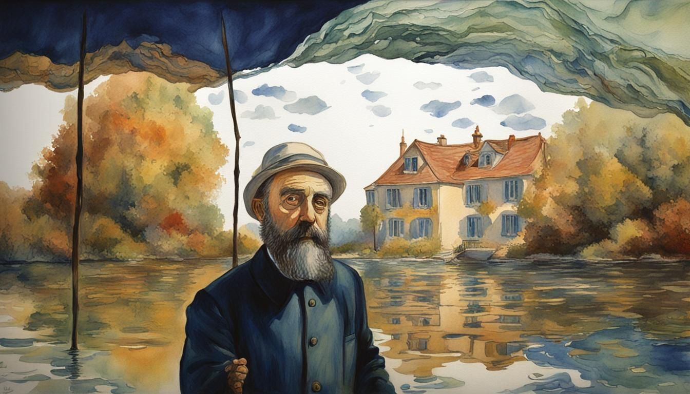 Surreal Watercolor Landscape in Impressionist Style