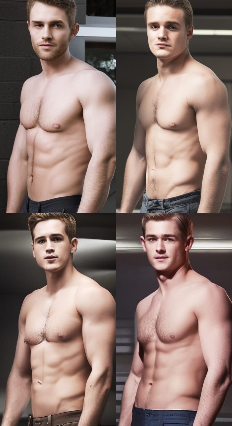 Shirtless Portrait of a Young Man