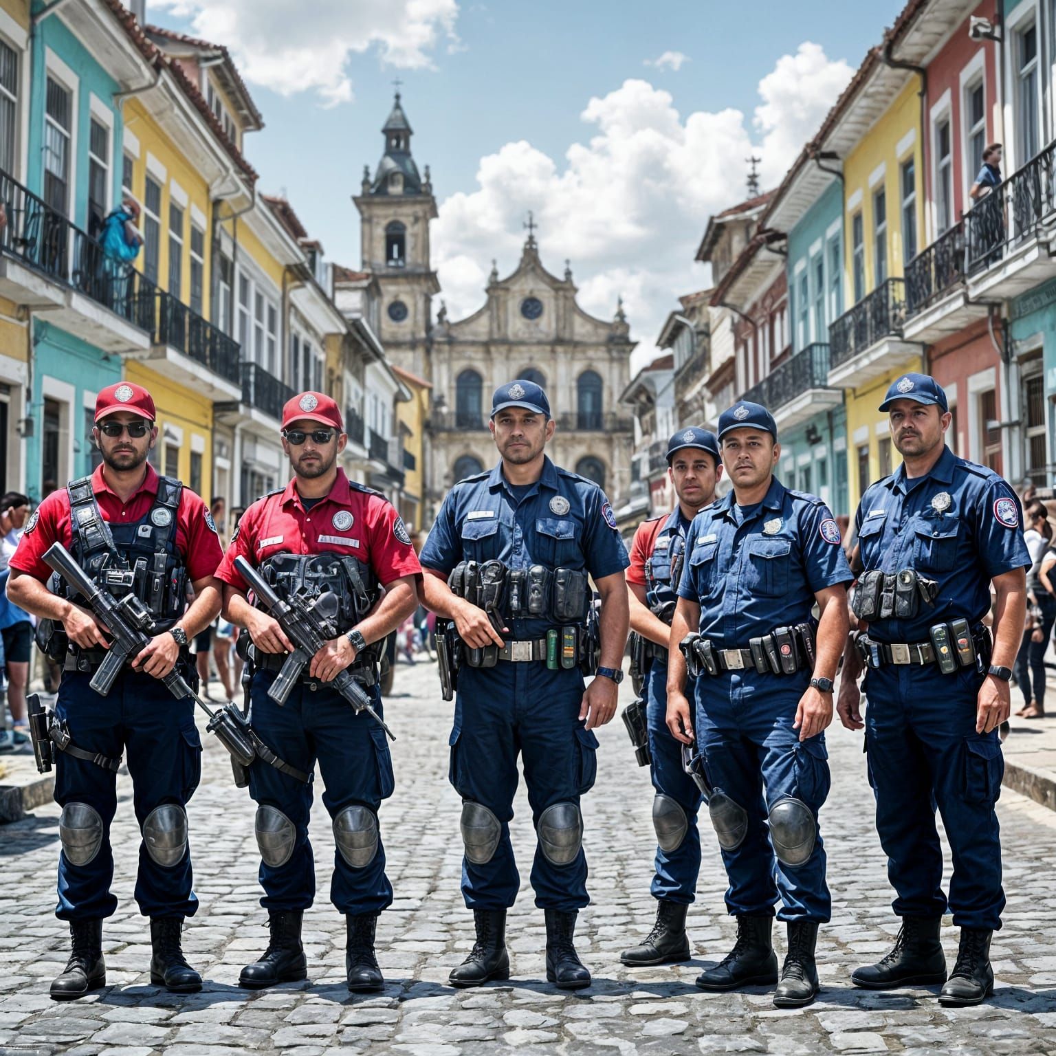 Brazilian Public Servants in Salvador, Realistic High-Resolu...