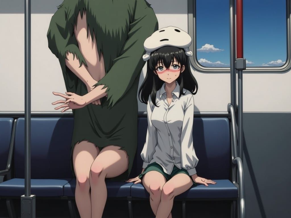 Spirited Away's Chihiro and No Face in a Whimsical Anime Tra...