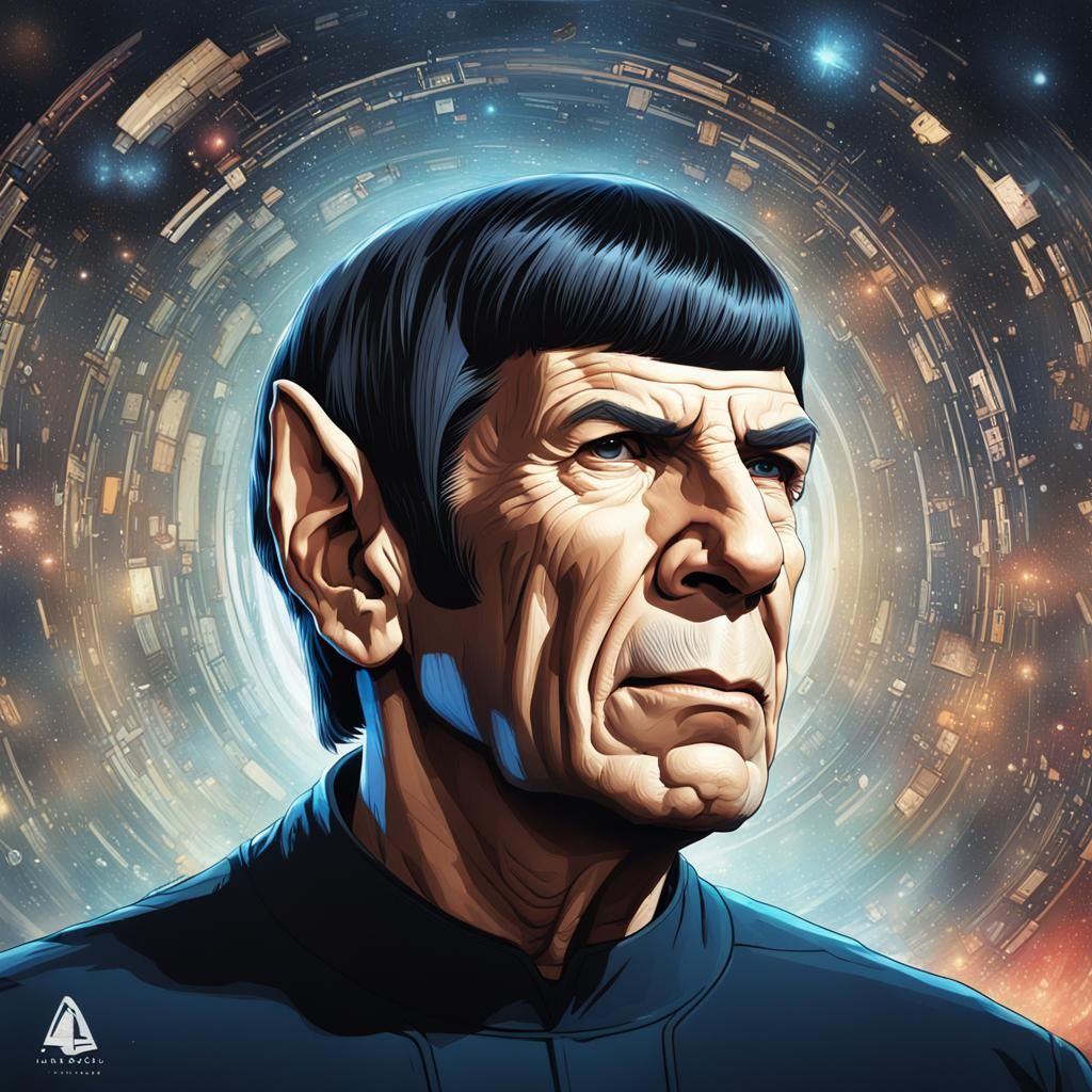Spock Portrait in Comic Book Art Style