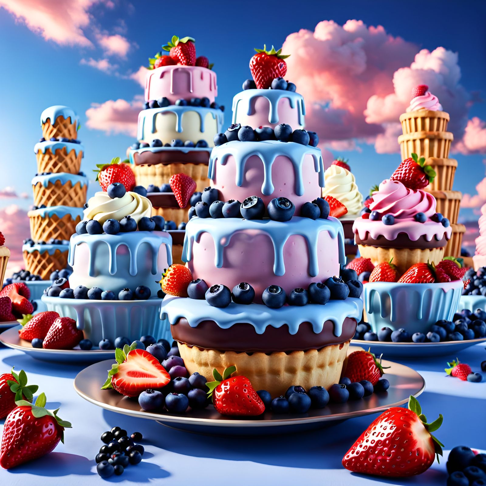 Delicious Pie Kingdom with Ice Cream Towers