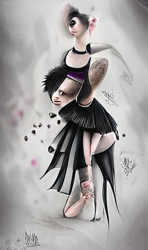 Gothic Ballerina in High Definition Digital Art