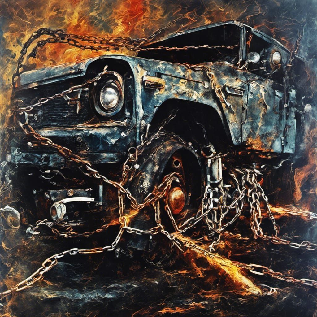 Abstract Metal Lightning Design with Diesel Theme