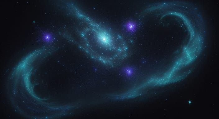 Ethereal Alien of Light and Scales in Cosmic Nebula