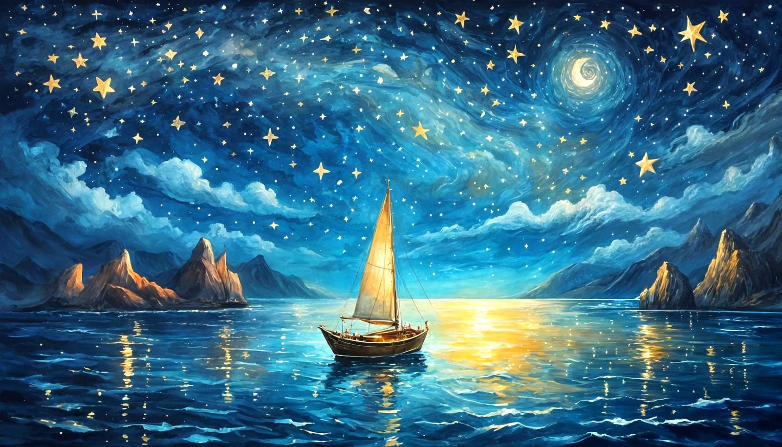 Starry Ocean: A Lantern-Lit Night Voyage