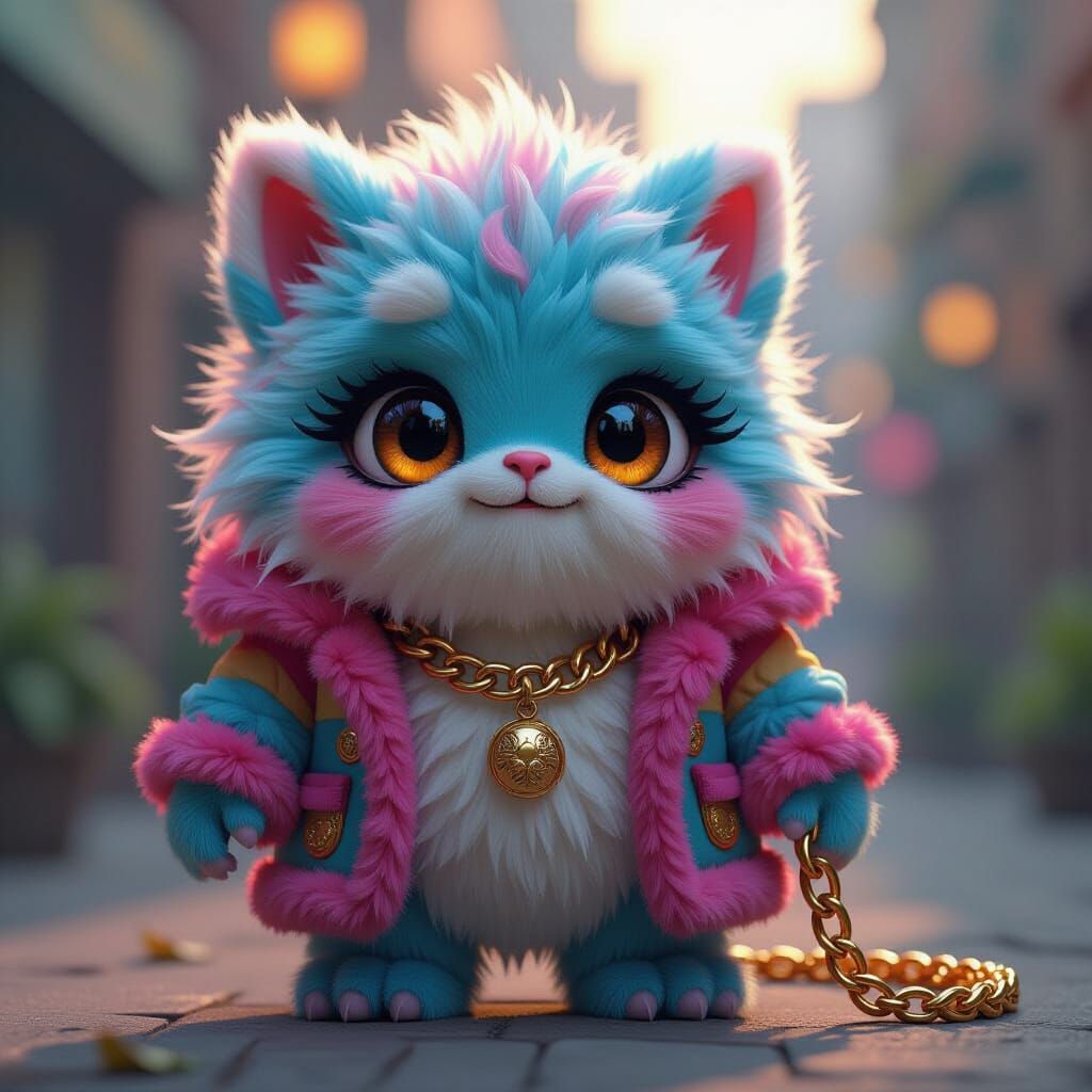 Hyperdetailed Portrait of a Fluffy Monster in Fantasy Art