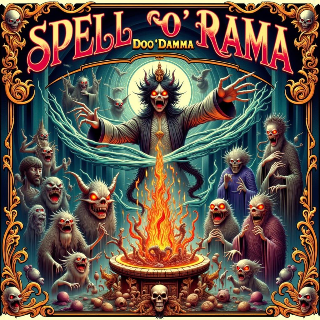 Vintage Circus Poster for Spell'O'Rama Doo'Damma Magician