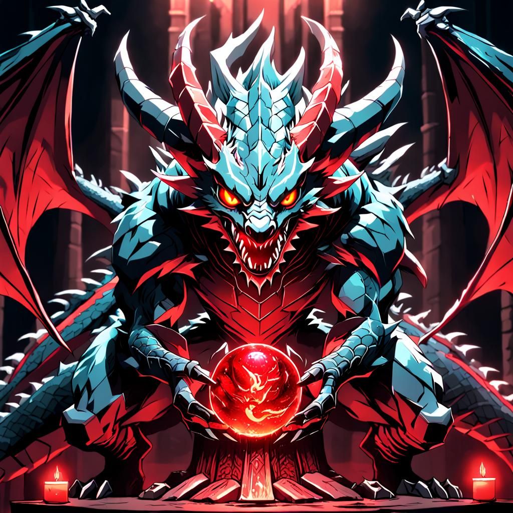 Electric Dragon with Cursed Object: Anime Art