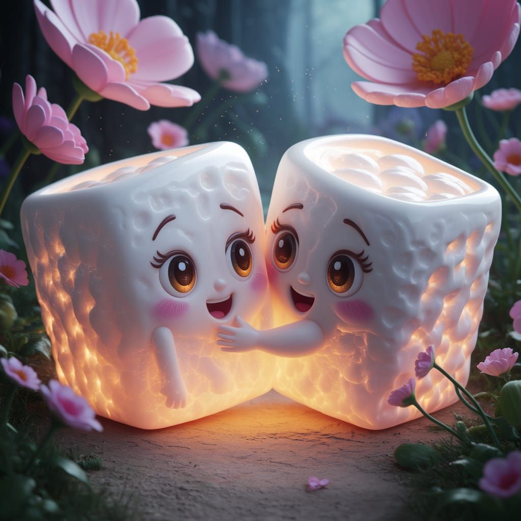 Marshmallow Embrace in a Fantasy Wonderland