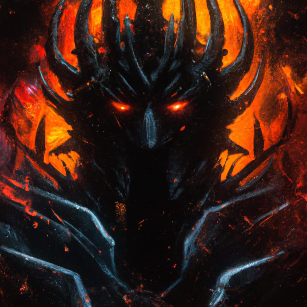 Detailed Image of Sauron with Spiked Helm