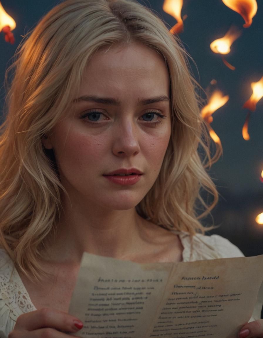 Heartbreak: Woman Cries as Love Letters Burn