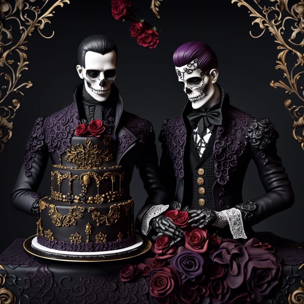 Gothic gay wedding in the afterlife