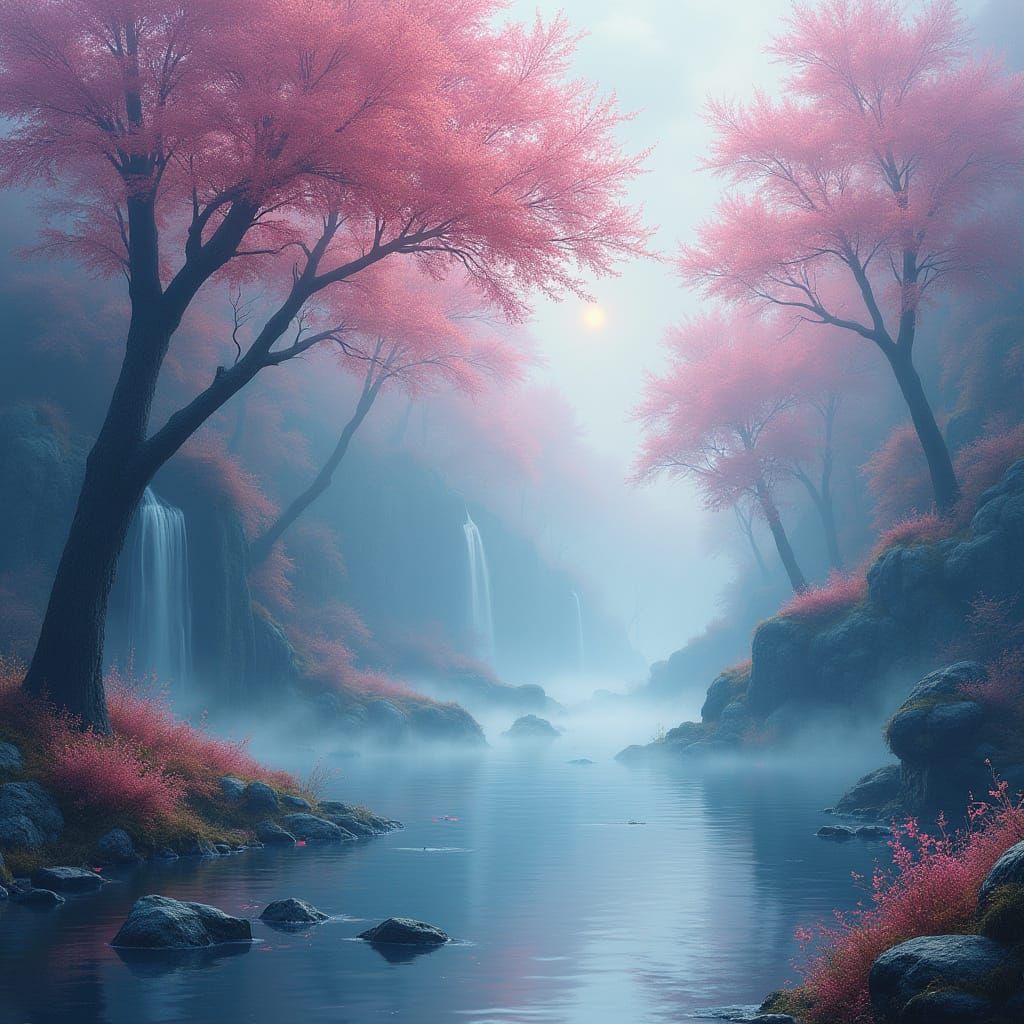 Ethereal Valinor Landscape in Dreamy, Surreal Style