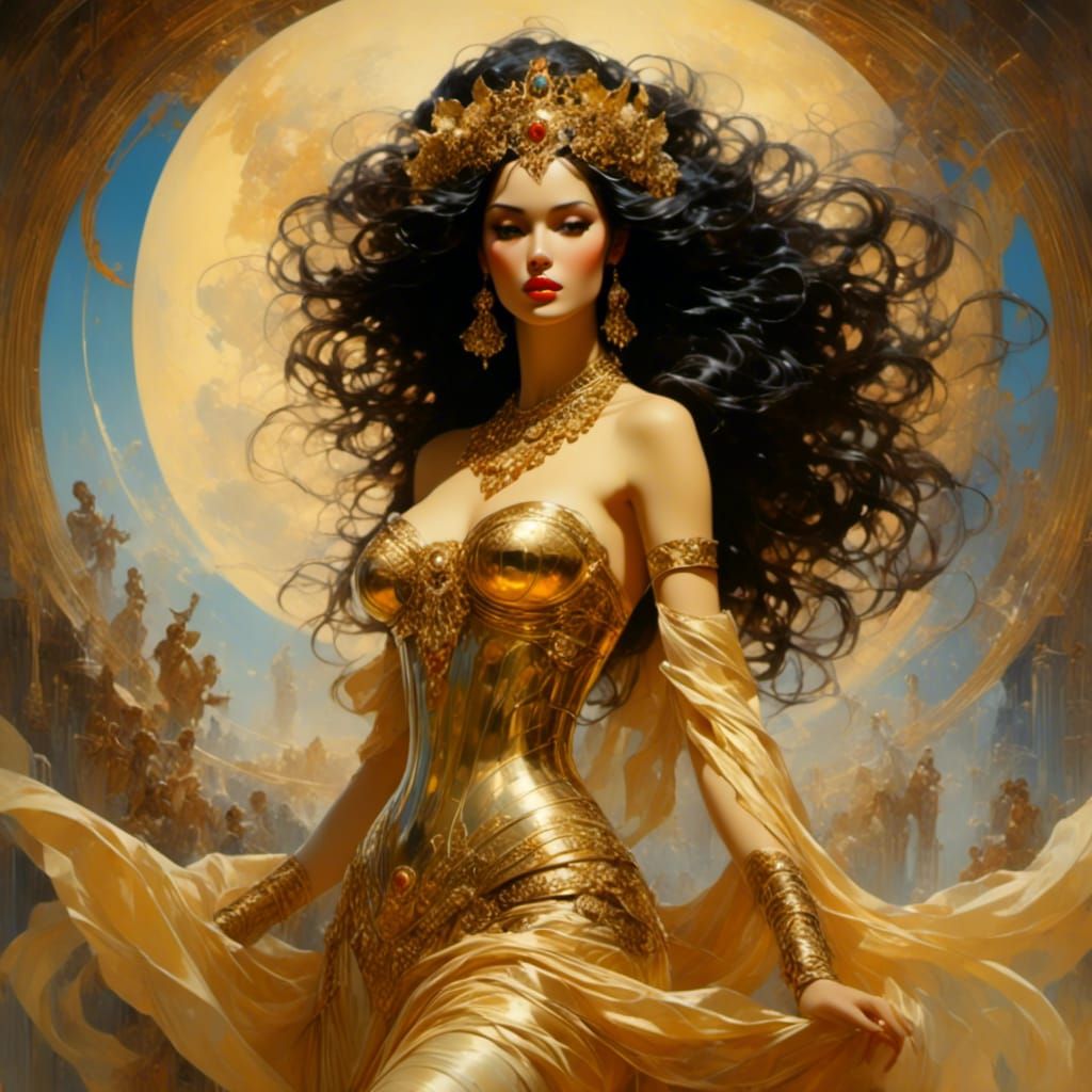 Goddess Dancing: A Surreal Oil Painting