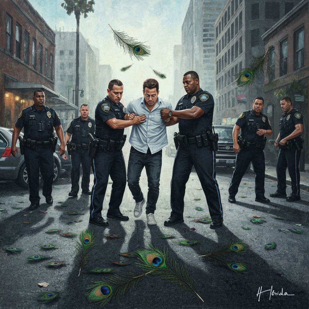 Florida Man Arrested Amidst Peacock Feathers in Surreal Styl...