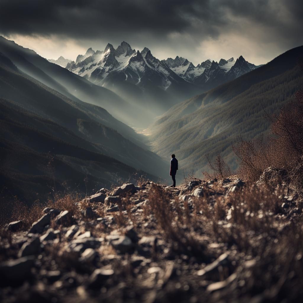 Surreal Megalophobic Horror Valley in Natural Lighting