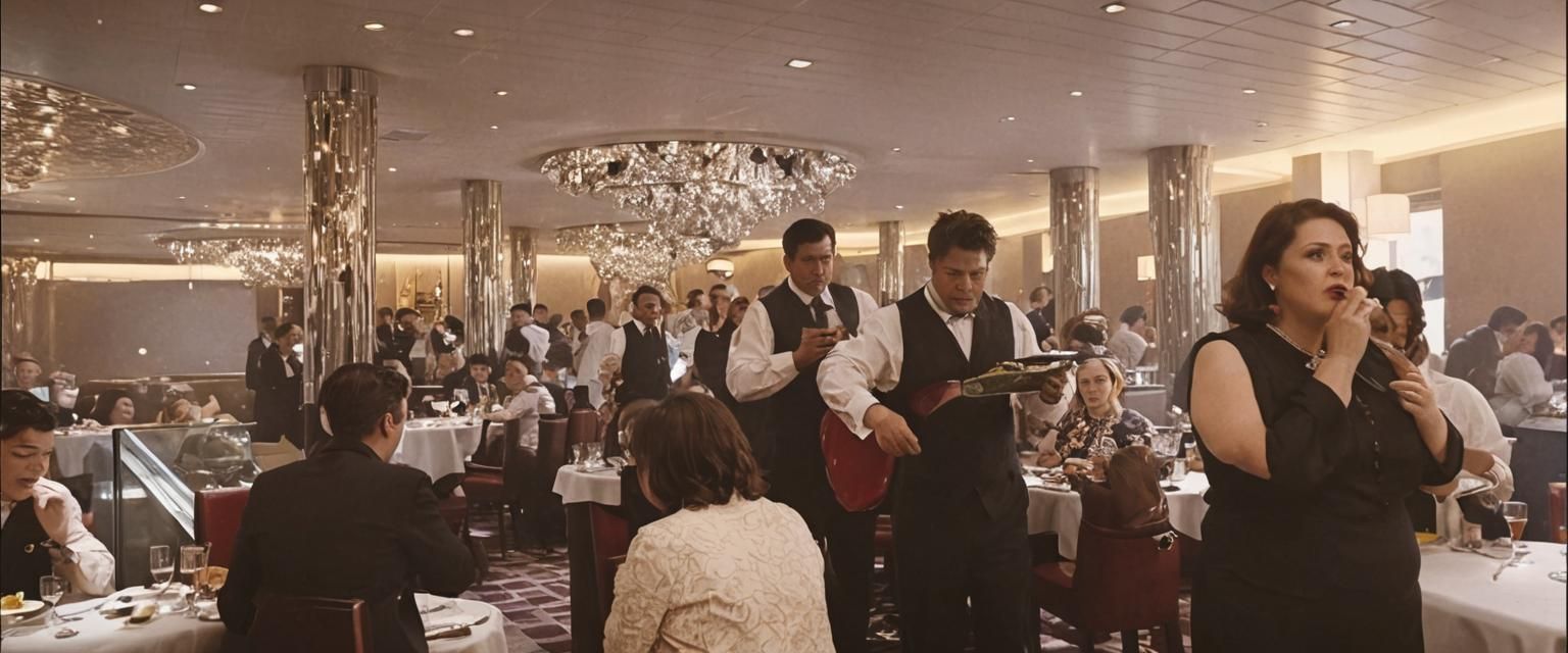 Dystopian Robots Overtake Restaurant Patrons: Cinematic Stil...