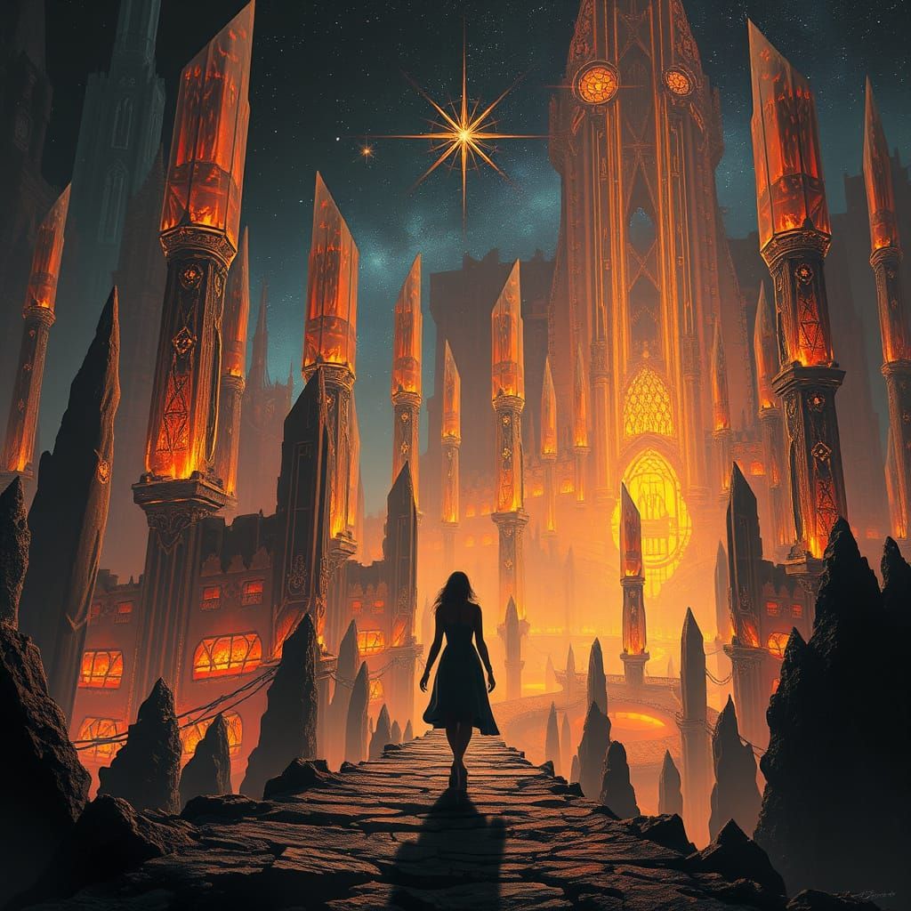 Fractal City Illuminated by Molten Starlight